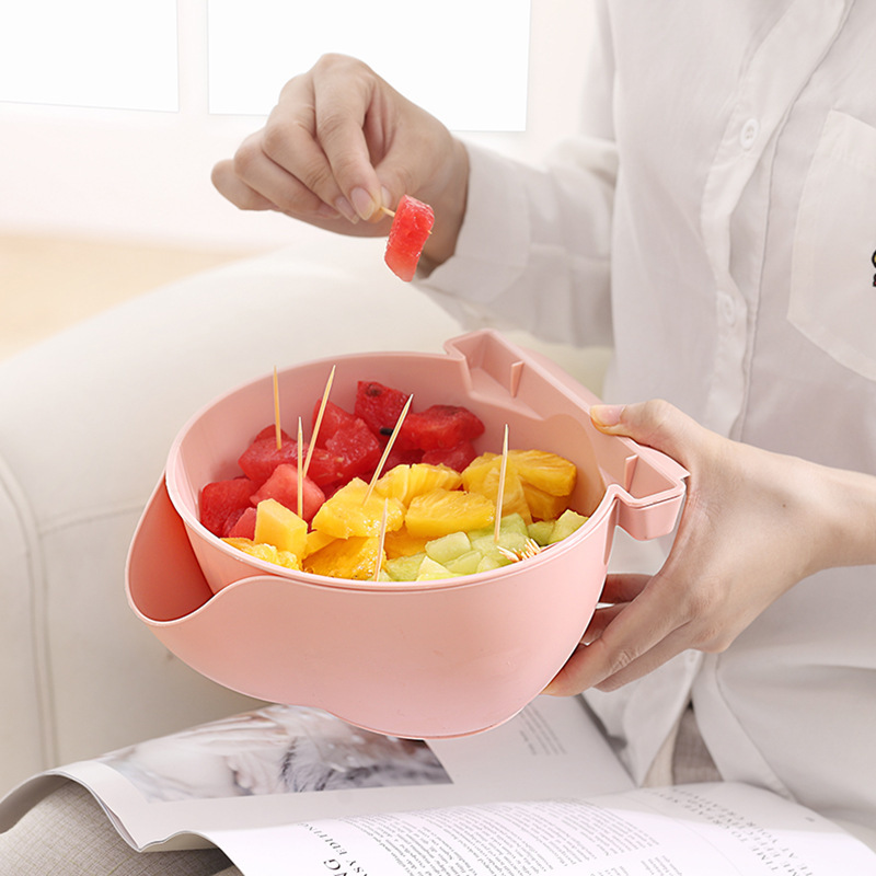khay đựng trái cây 2 ngăn có lọc nước , nhưa tốt , dùng trong phòng ăn , phòng bếp