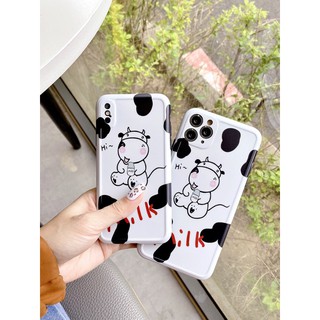 Ốp Lưng Hình Bò Sữa Milk Chất IMD Dẻo Chống Bẩn Cho Iphone