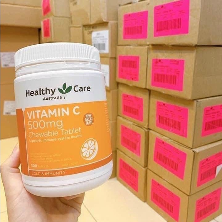 Viên C nhai Healthy Care Vitamin C 500mg 500 viên Xuất xứ Úc