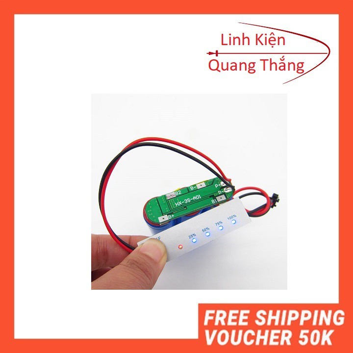 Mạch Đo Dung Lượng Pin 3S 12.6V- Linh kiện 3m hiển thị dung lượng pin