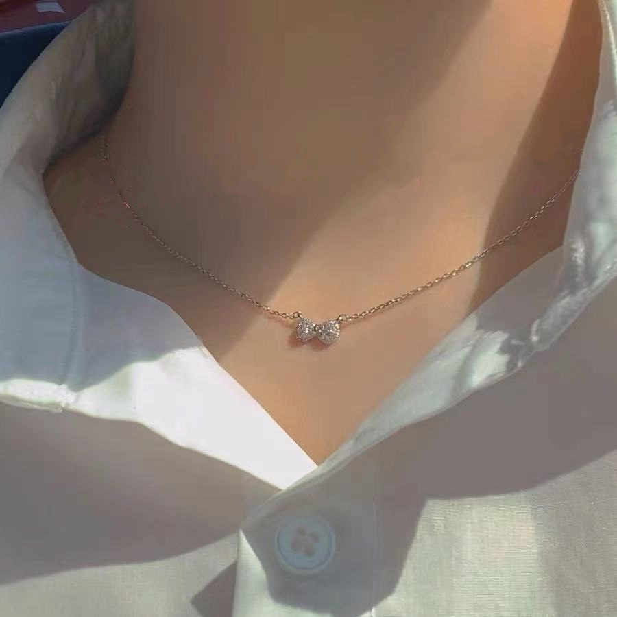 Dây chuyền nơ hợp kim 40+5 cm