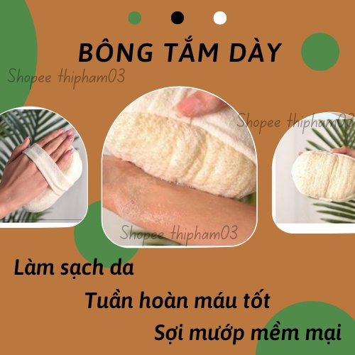 Bông Tắm Xơ Mướp Hữu Cơ Tự Nhiên Tẩy Da Chết Cơ Thể An Toàn