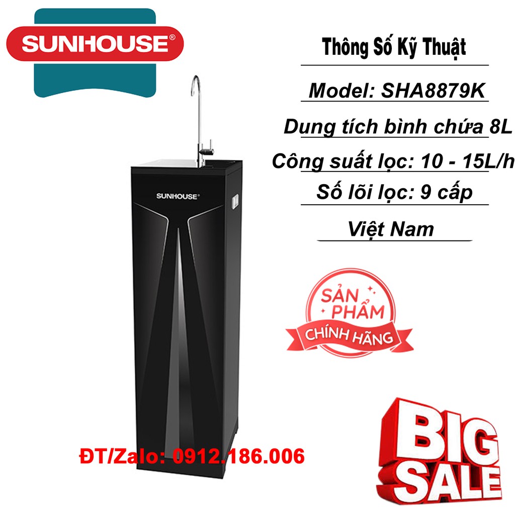 Máy Lọc Nước RO 9 Lõi Sunhouse SHA8879K - Hàng Chính Hãng