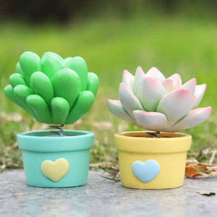 Chậu Xương Rồng Lắc Lư Đầu Dễ Thương Trang Trí Taplo Ô Tô