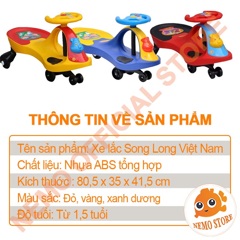 Xe lắc cho bé có nhạc cỡ đại cho bé chòi chân Song Long - Mỹ Hải cao cấp Nemo Store