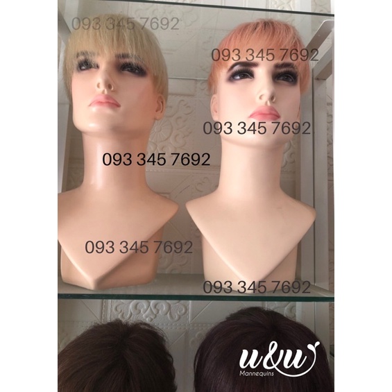Đầu Manocanh nam đội tóc giả, đội nón, đeo kính thời trang