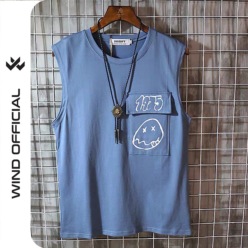 Áo tanktop unisex WIND form rộng ba lỗ 1975 thun cotton nam nữ oversize