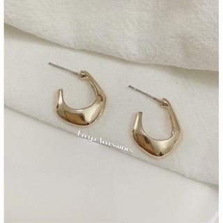 Bông tai nữ tròn mạ bạc chữ C tạo hình độc đáo phong cách vintage hot trend / khuyên tai nữ