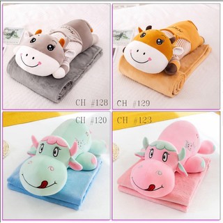 Gấu Bông Có Mền - Chăn Gối Ngủ Văn Phòng 3in1 Hình Thú Cute