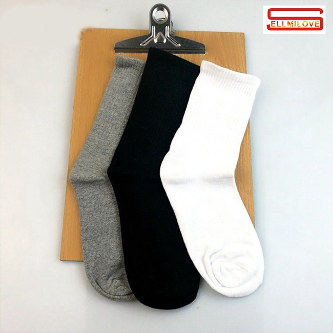 Đôi tất cotton cổ cao kiểu dáng đơn giản tiện dụng dành cho nam và nữ | BigBuy360 - bigbuy360.vn