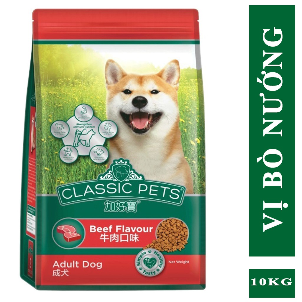 Thức ăn Chó Classic Pet ( Chó trưởng thành) Hương vị Thịt Bò 10kg- CHÍNH HÃNG