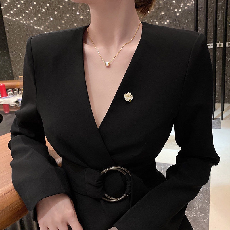 Ghim Cài Áo Hình Cỏ Bốn Lá Dễ Thương