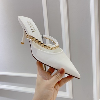 Hàng về!!zara giày cao gót quai xích mũi nhọn hàng đẹp fullbox