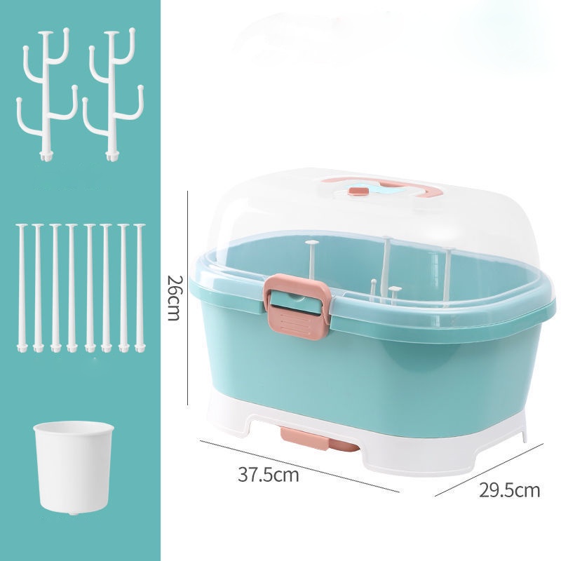 [Hàng HOT] Khay Úp Bình Sữa Có Nắp Đậy Nhựa cho bé nhỏ gọn chống bụi thoát nước【Tennessee052】