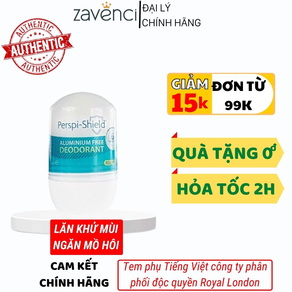 Lăn Khử Mùi PERSPI-ROCK Lăn Khử Mồ Hôi Dưới Cánh Tay Perspi-Rock Natural Roll On Deodorant Tinh Chất Lô Hội (50ml)