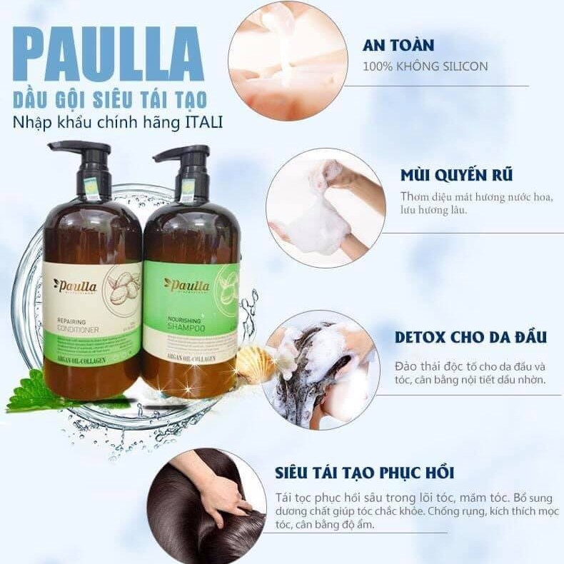 Bộ dầu gội xả Paulla 750ml