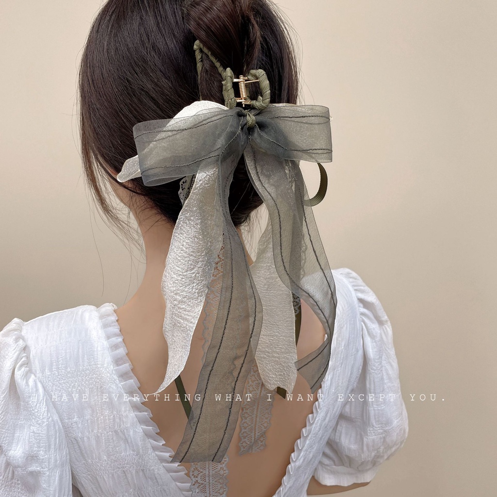 Kẹp Tóc Nơ Lưng Hình Cá Mập Phong Cách Cổ Điển Chất Lượng Cao Dành Cho Nữ