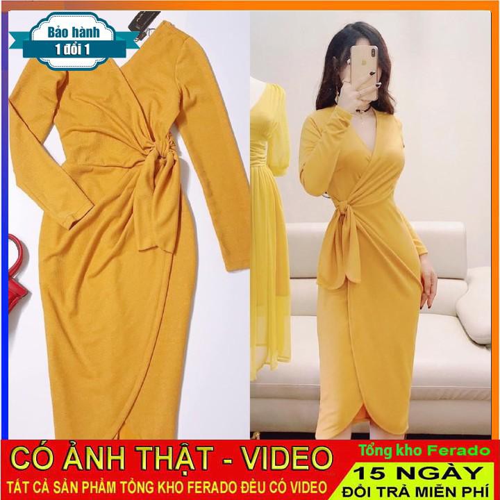 [ xả kho ] MiD Đầm dáng ôm eo thắt nơ thiết kế V1228 Mie Design kèm ảnh thật