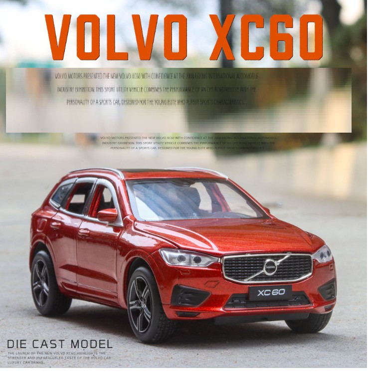 Xe mô hình ô tô Volvo XC60 tỉ lệ 1:32 xe bằng kim loại có âm thanh và đèn mở full các cửa