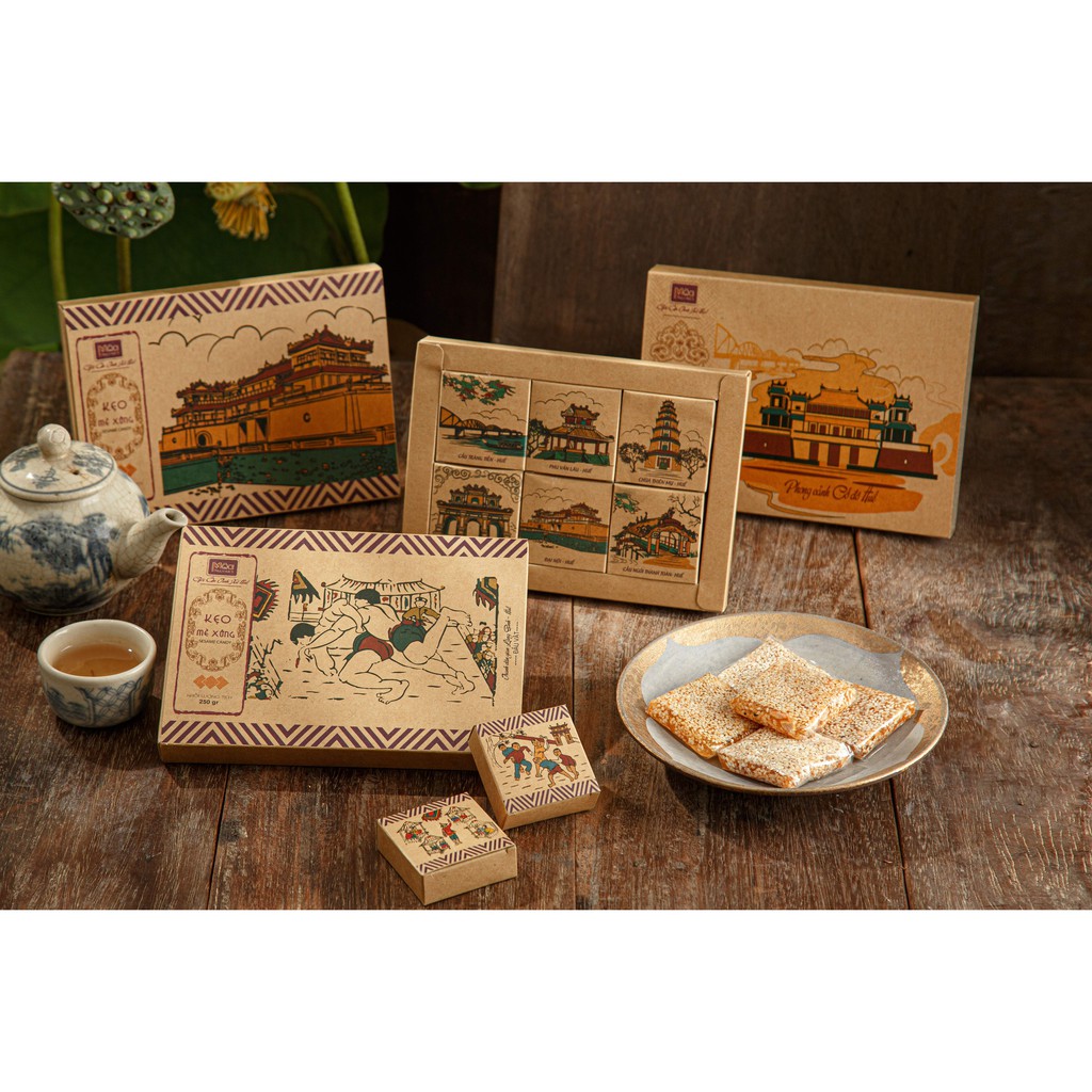 Set quà ân tình Huế 1 ⚡HỘP QUÀ 3D HOA SEN HỒNG, TRẮNG⚡ Bộ quà tặng trà mứt truyền thống xứ Huế | BigBuy360 - bigbuy360.vn