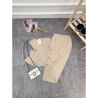 Set áo 2 dây nơ eo + quần suông