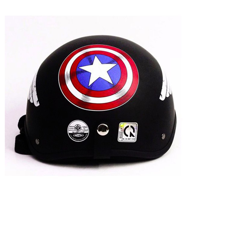 Mũ bảo hiểm 1/2 đầu Captain America +kính phi công - ASA HELMETS