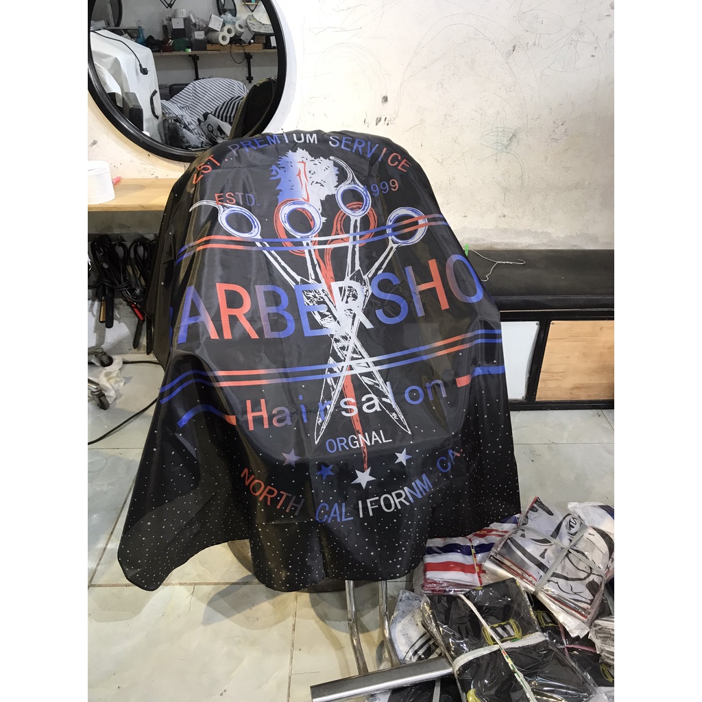 áo choàng cắt tóc nam barber