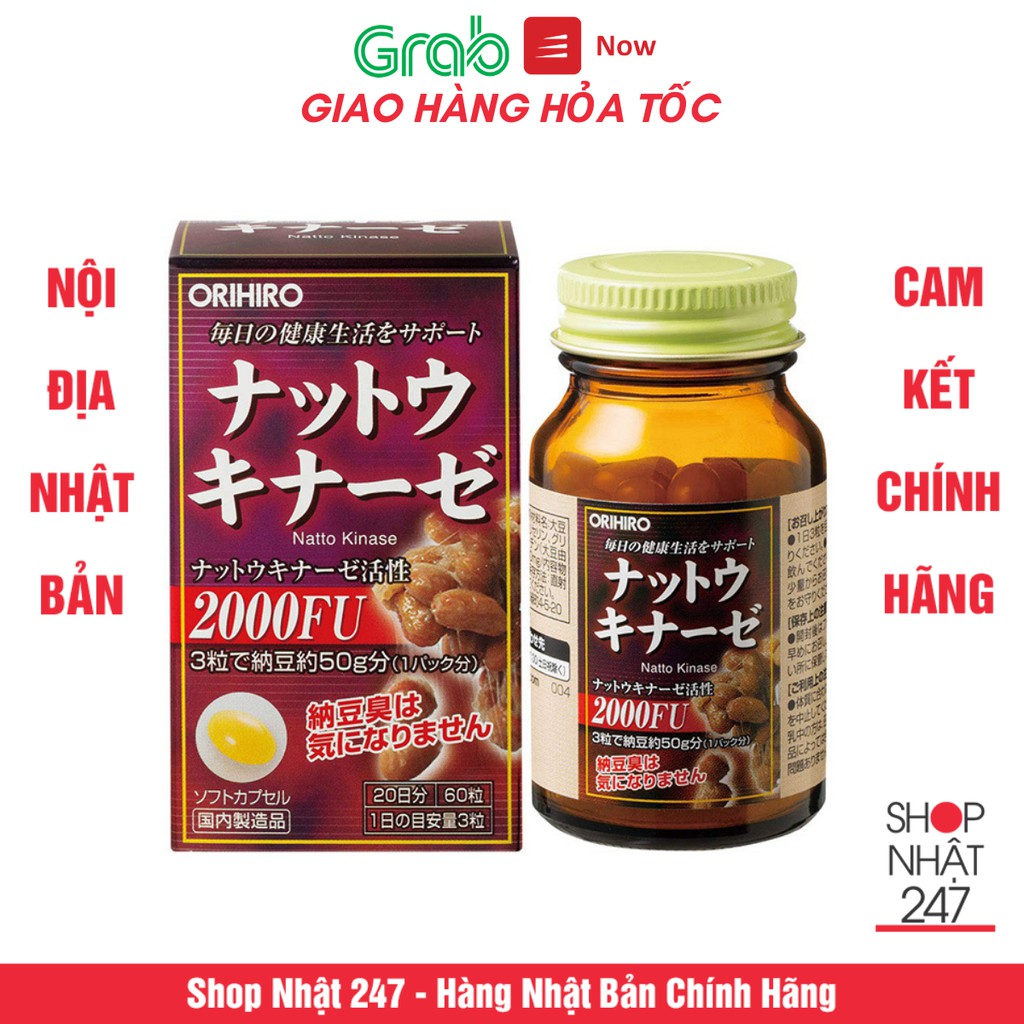 Viên uống chống đột quỵ orihiro natto kinase 2000 fu nhật bản