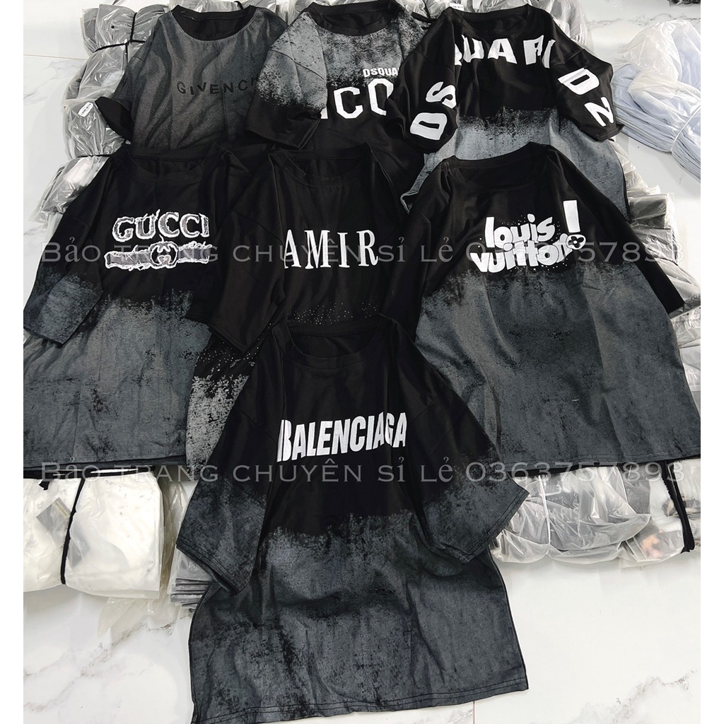 Áo Phông Loang AMIRI Cổ Tròn Hot Trend 2022- Áo Thun Tay Lỡ Unisex Nam Nữ Freesize Phong Cách Thể Thao Năng Động