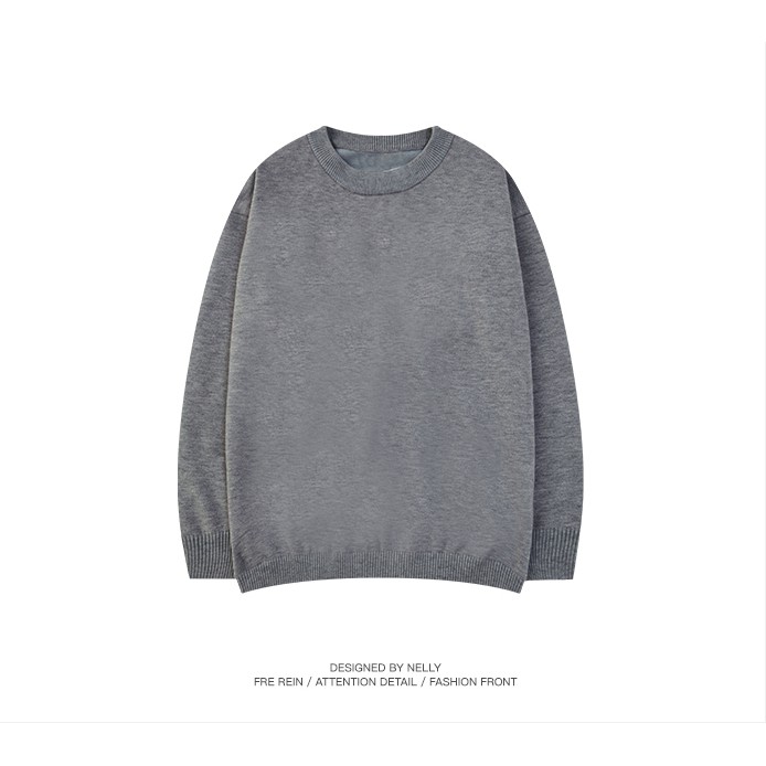 Áo len Nelly Heybig trơn màu xám