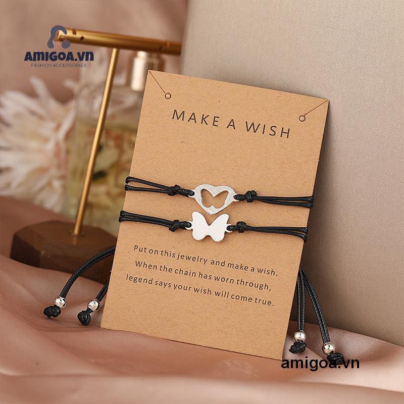 ✨✨Set 2 Vòng cổ / Vòng Tay / Vòng cổ Mặt Hình Bướm / Trái Tim Bằng Thép Không Gỉ Thời Trang Cho Cặp Đôi