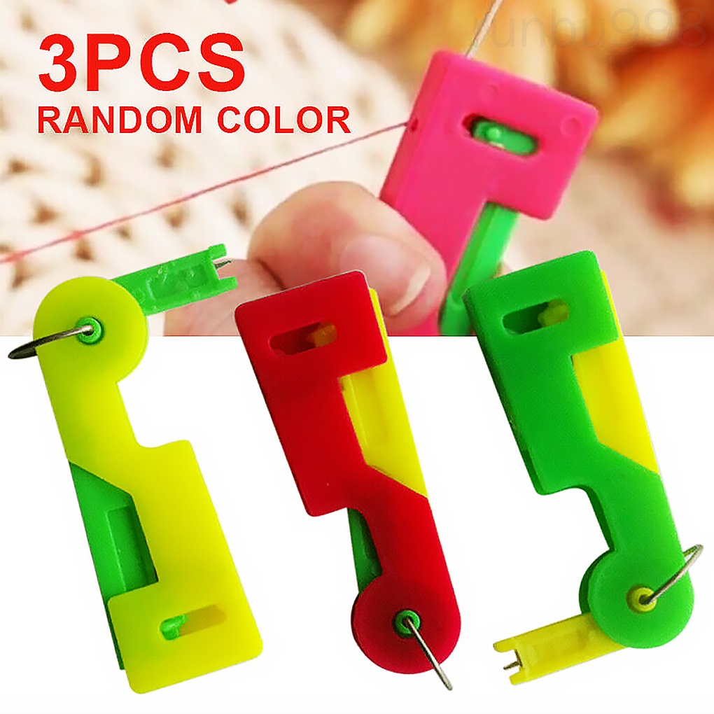 Set 3 Dụng Cụ Xỏ Chỉ Mini Màu Sắc Ngẫu Nhiên Tiện Dụng Cho Thợ May Runbu998