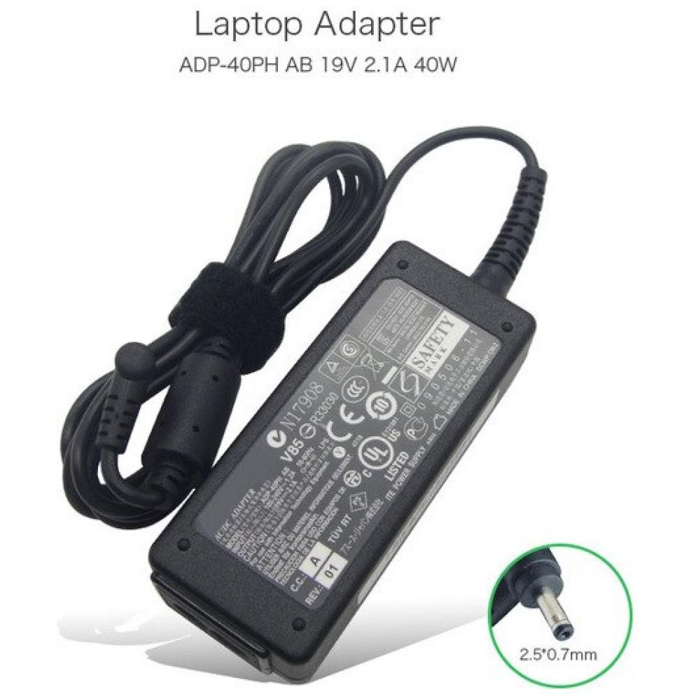 (ADAPTER) SẠC LAPTOP ASUS 19V-2.1A (40W) (Mini) kích thước đầu ghim (2.5 x 0.7 mm)