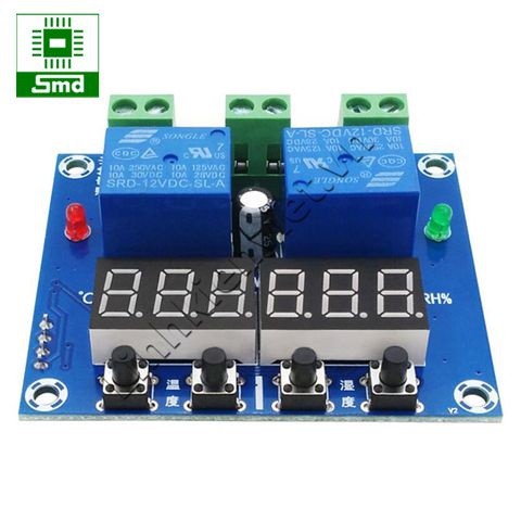 Mạch điều khiển nhiệt độ độ ẩm M452 Cảm biến DHT22 Điều khiển ấp trứng nhiệt ẩm kế led 12V relay 10A tủ sấy