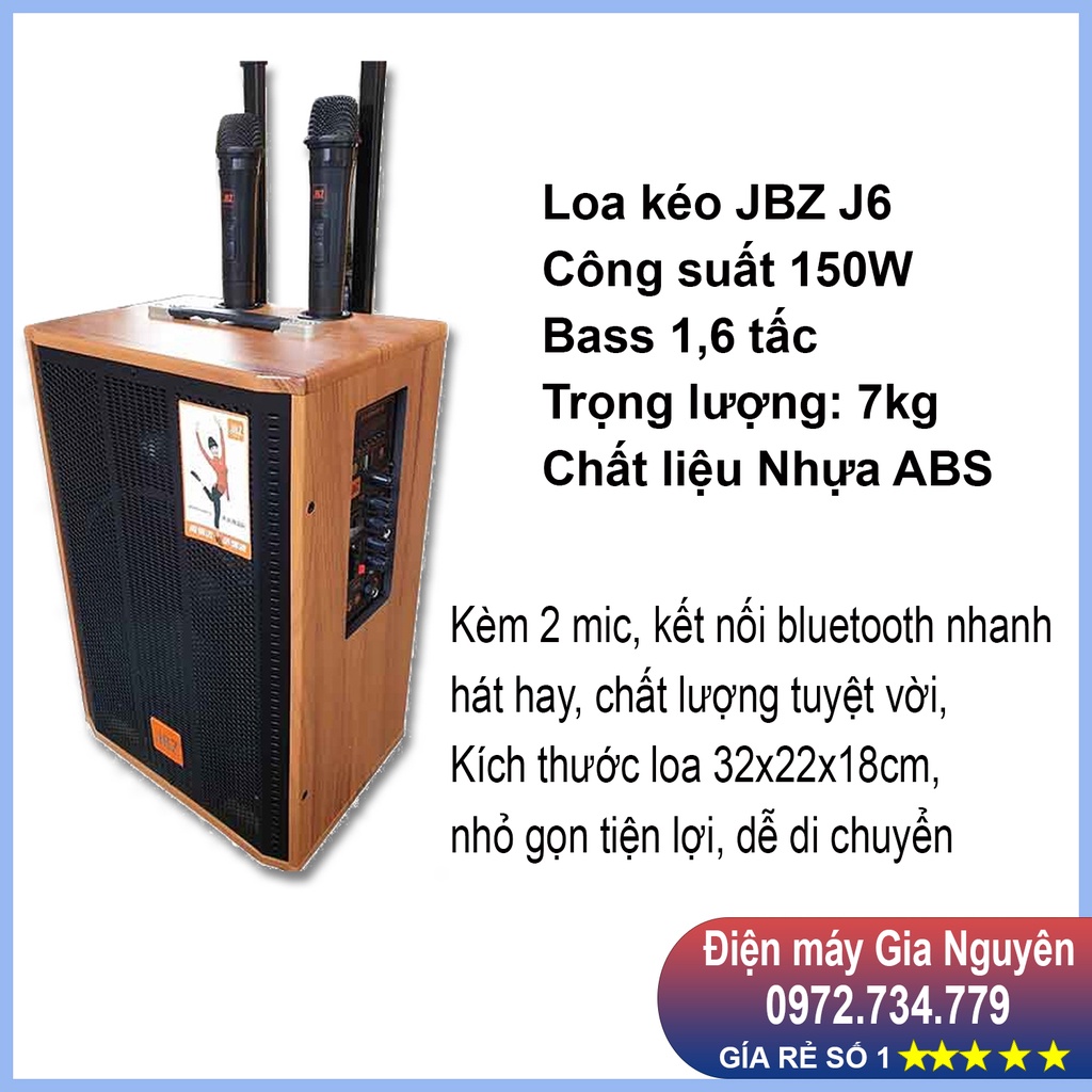 Loa kéo Bass 15cm, 150W kèm 2 tay micro