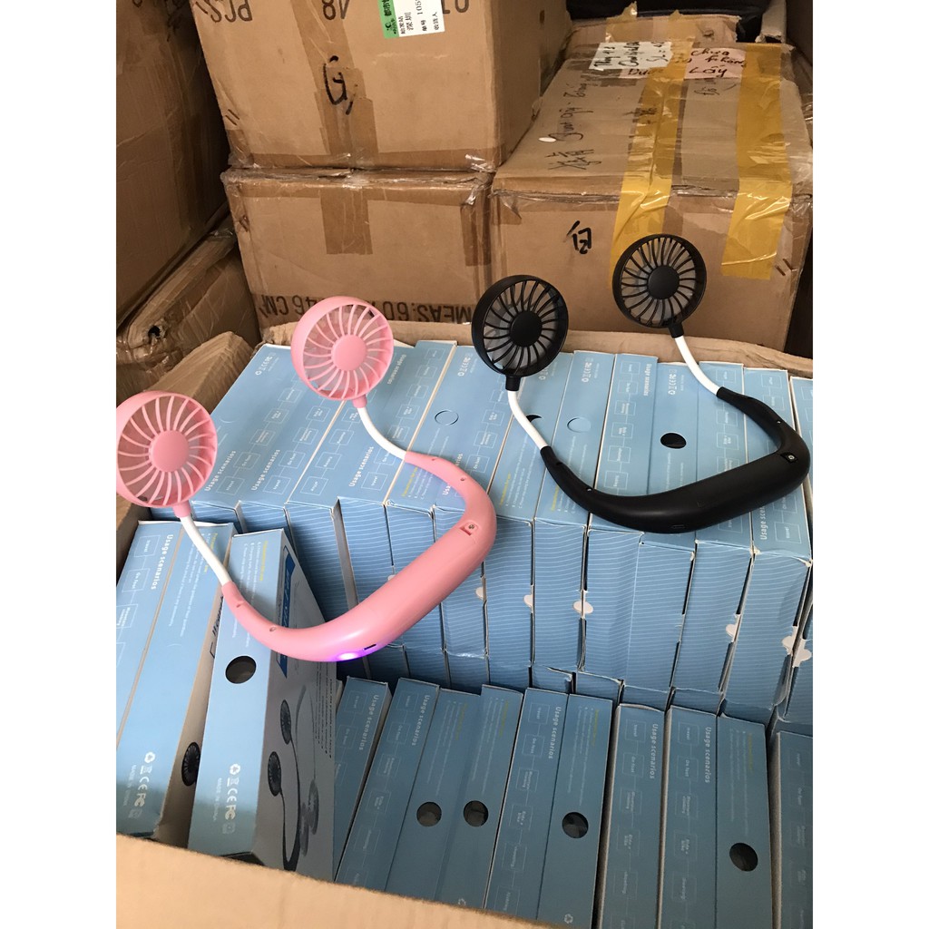 Quạt Mini Đeo Cổ - Để Bàn Tiện Lợi Có Đèn Led HOT - Dung lượng pin 2000 mAh-Hàng cao cấp | BigBuy360 - bigbuy360.vn