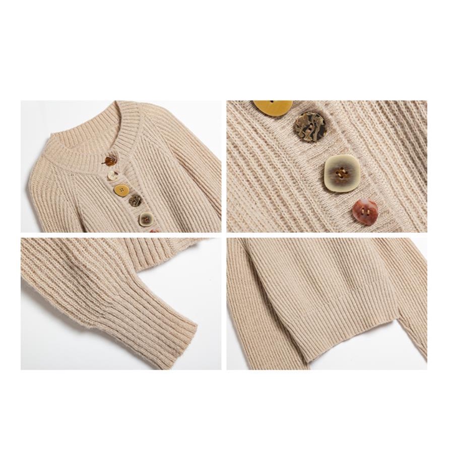 Áo Khoác cardigan Dệt Kim Mỏng Nhẹ Cổ Tròn Đơn Giản Thời Trang Thu Đông Phong Cách Hàn Quốc Dành Cho Nữ