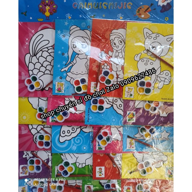 Tranh Tô Màu Nước Vỉ 20 Tranh cho Nhiều Mẫu Khác Nhau Cho Bé Thoả Sức Sáng Tạo- taphoacongtruong96