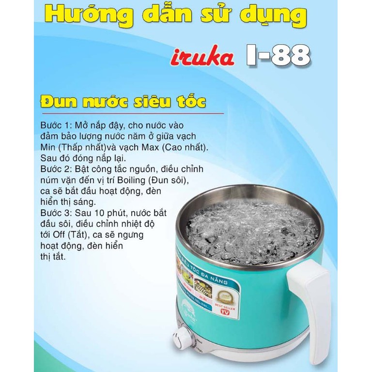 Ca Nấu Siêu Tốc Đa Năng 1.8L - Hàng chính hãng bảo hành 12 tháng