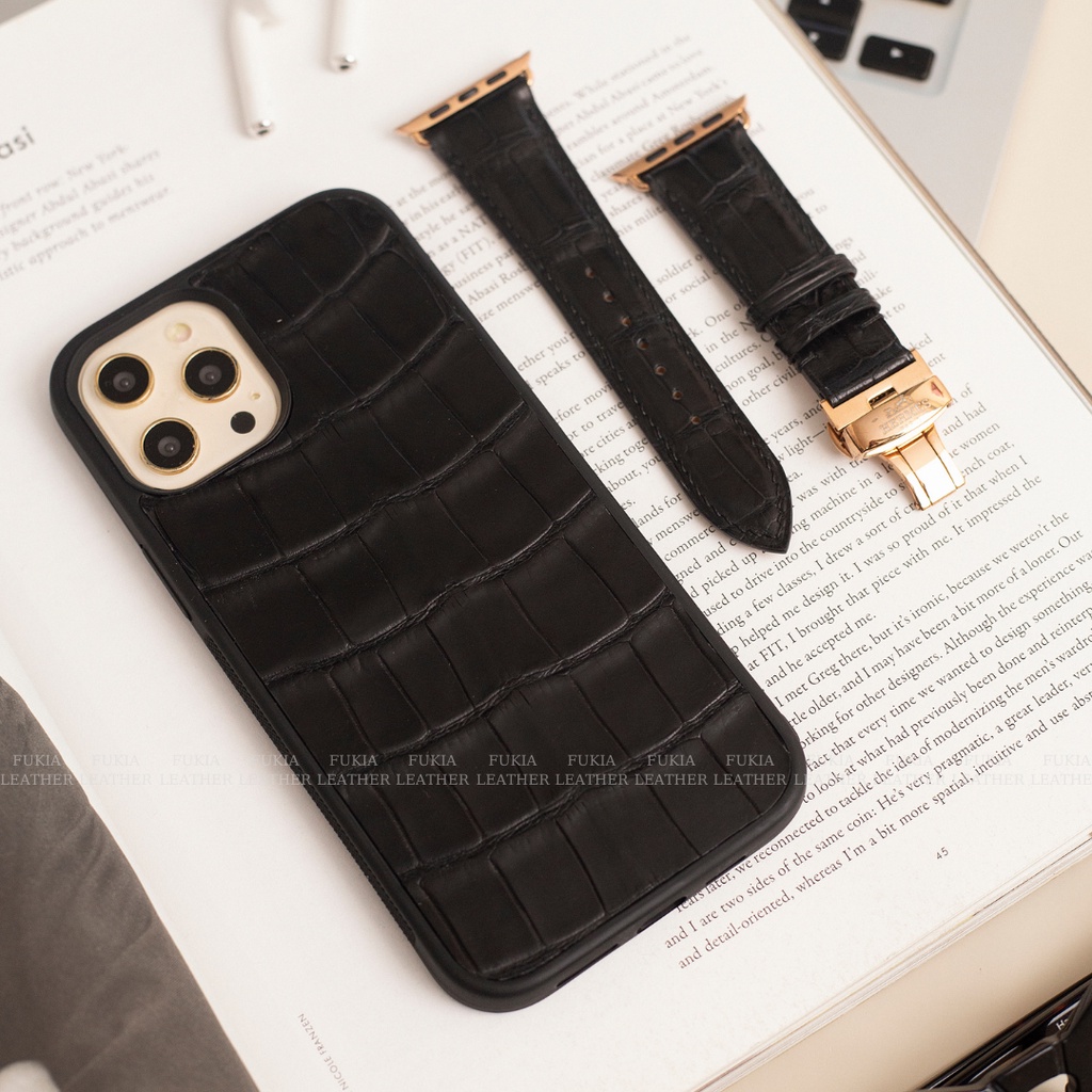 Ốp da thủ công Cá Sấu dành cho IPhone 14/14Plus/14Pro/14Promax/13/13Pro/13Promax/12/12Pro/12Promax ODTC117