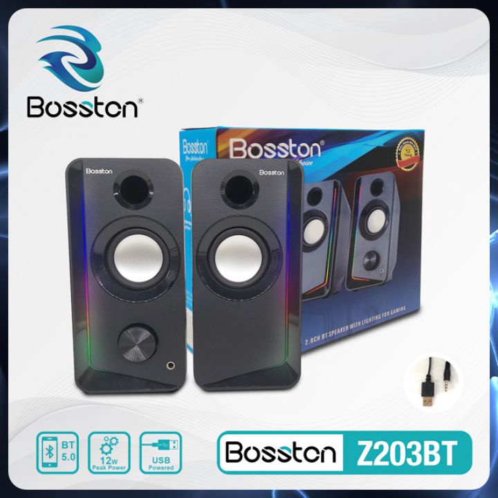 Loa Máy Tính Để Bàn Bluetooth LED RGB 2.0 Z203BT Loa Vi Tính Laptop Pc Gaming Nghe Nhạc Bass Lớn Có Dây