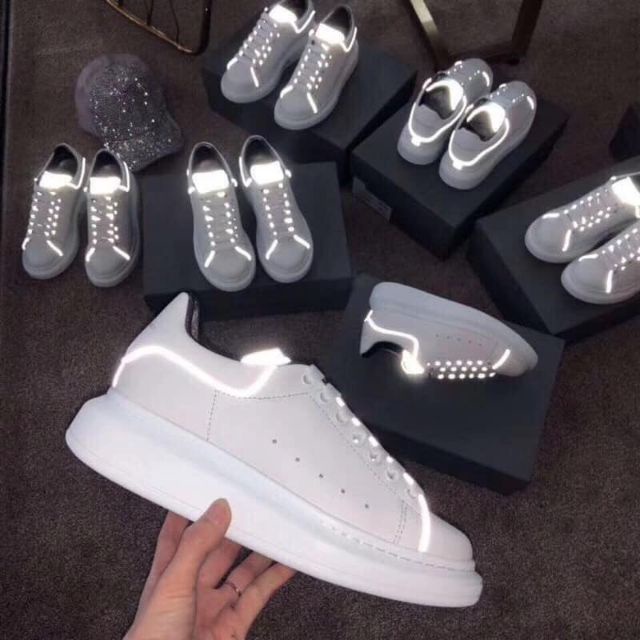 [XẢ KHO-FREESHIP]❤️Hot❤️ Giày Sneaker Nữ, Đế Cao 3cm, Gót Nhung, Phản Quang.