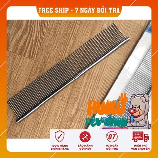 LƯỢC CHẢI LÔNG CHÓ 😍𝗙𝗿𝗲𝗲𝗦𝗵𝗶𝗽😍 Inox Giúp Bạn Gở Rối Làm Mượt Lông Cho Bé Kích Thước 19X3CM