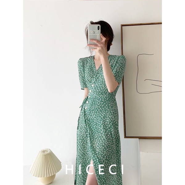 [Mã FAMARAL1 giảm 10K đơn 50K] VÁY MIDI WRAP ĐÍNH NÚT TRẮNG & CỘT DÂY EO - NA3