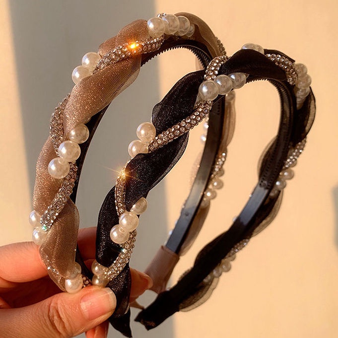 Băng Đô Cài Tóc Màu Cà Phê Đen Đơn Giản Thời Trang Hàn Quốc Cho Nữ