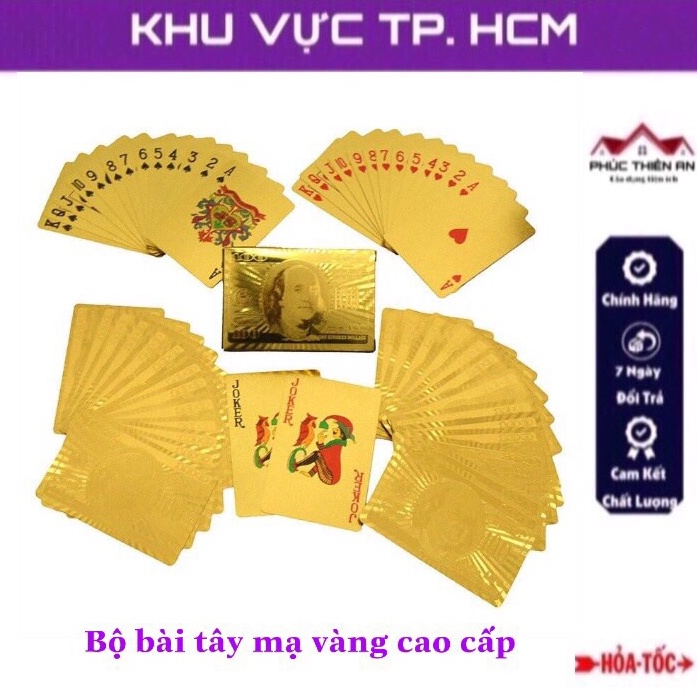 Bộ bài tây mạ vàng cao cấp - chống thấm nước, chống gẫy