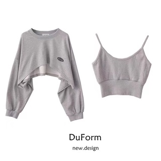 Set Áo Croptop + Áo Sweater Không Tay Phong Cách Retro