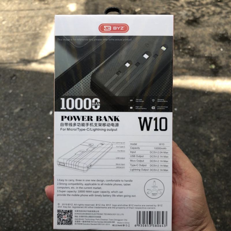 Pin Sạc Dự Phòng BYZ W10 10000mAh