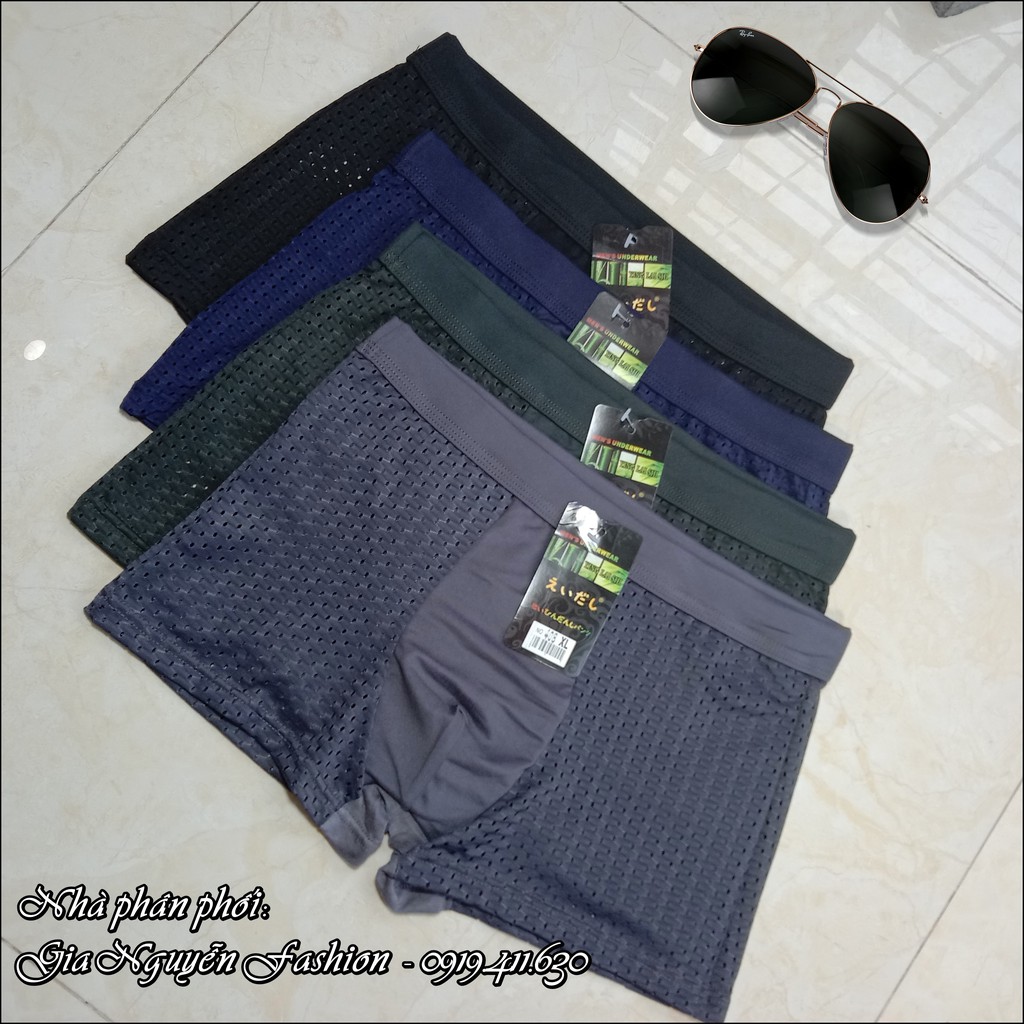 Combo 4 Quần sịp đùi nam Thun lạnh Thông hơi siêu mát - Hàng cao cấp xuất Nhật