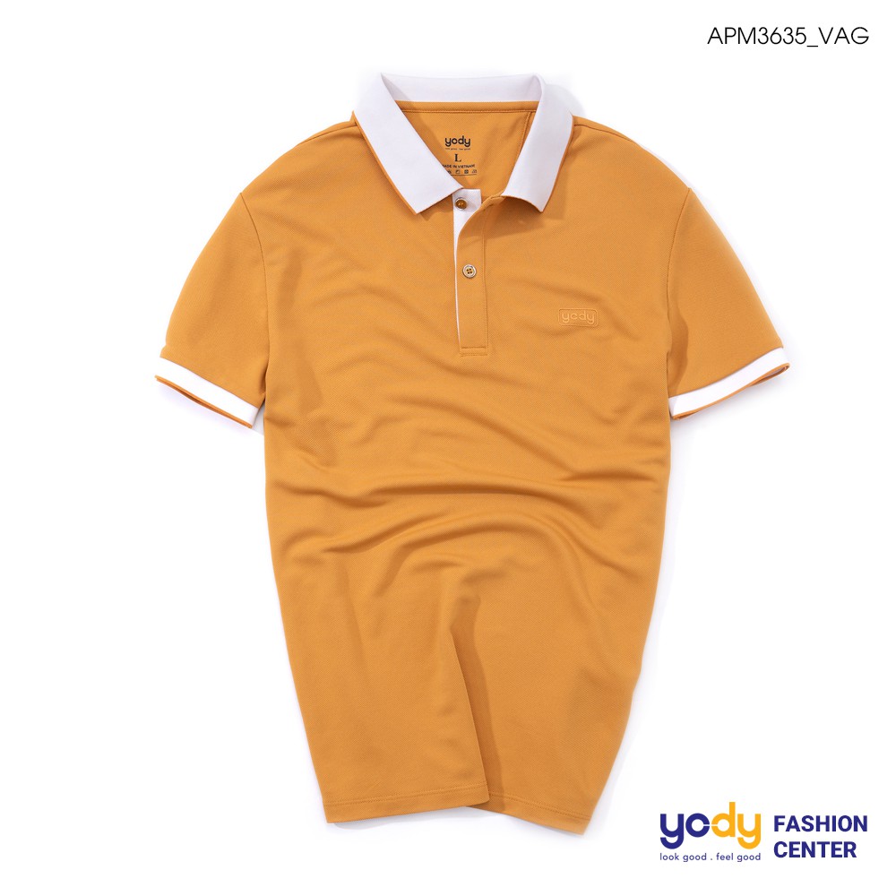 Áo thun nam YODY polo tay ngắn cổ bẻ sợi tự nhiên thoáng mát chuẩn form APM3635 | BigBuy360 - bigbuy360.vn